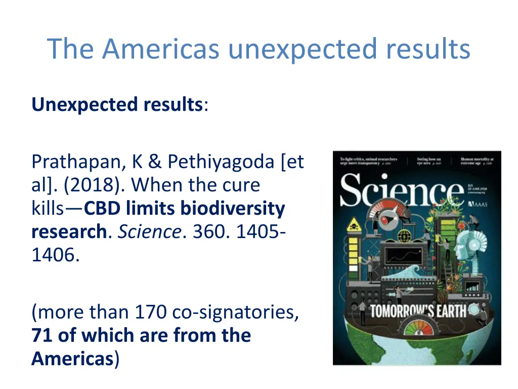 the americas unexpected results