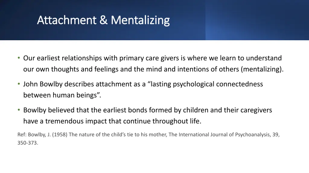 attachment mentalizing attachment mentalizing