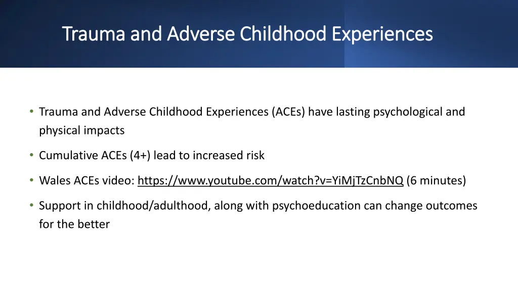 trauma and adverse childhood experiences trauma