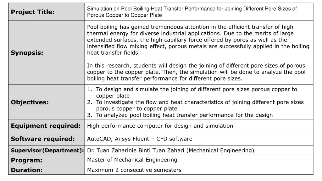 simulation on pool boiling heat transfer