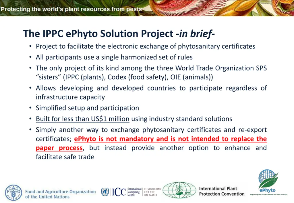 the ippc ephyto solution project in brief project