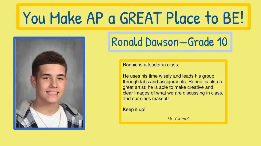 you make ap a great place to be ronald dawson