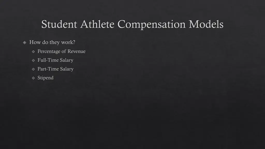 student athlete compensation models