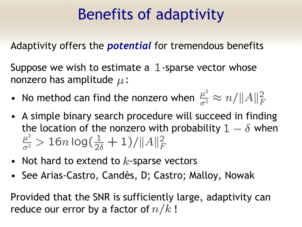 benefits of adaptivity