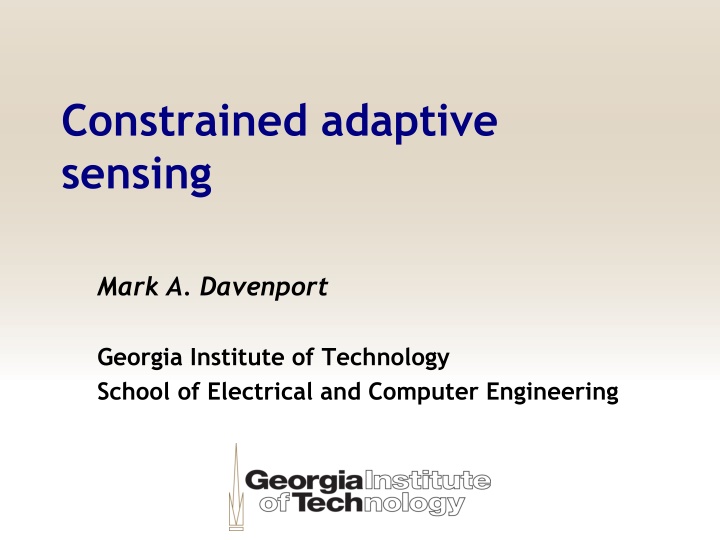 constrained adaptive sensing