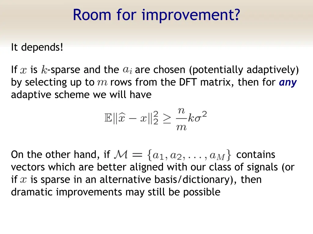 room for improvement