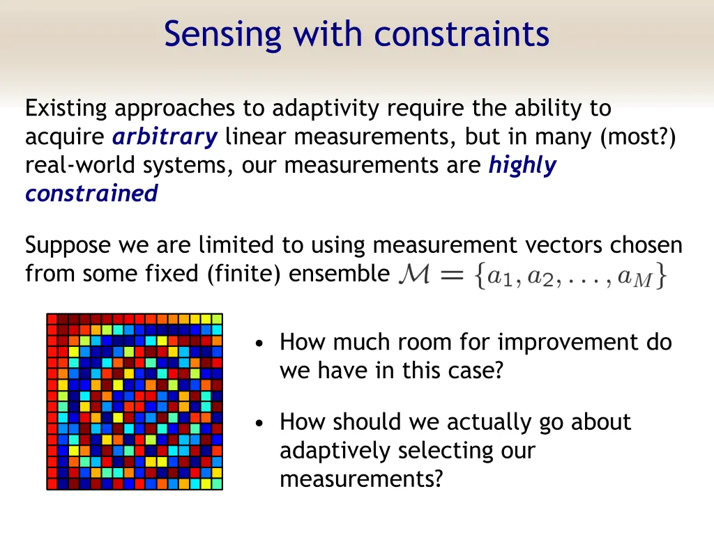 sensing with constraints