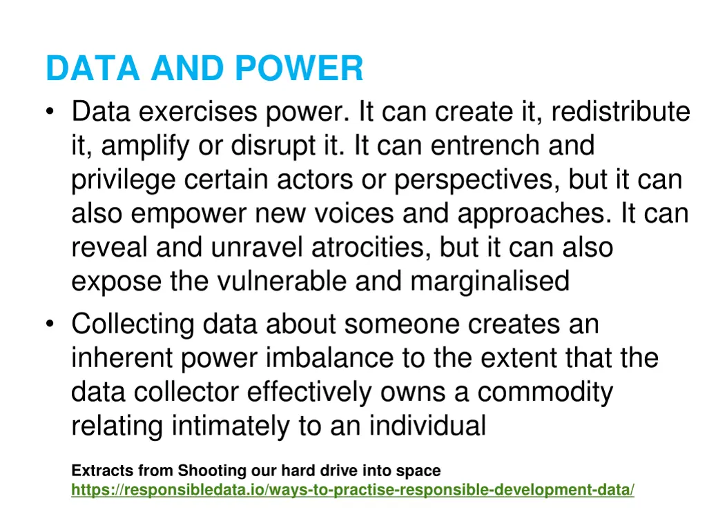 data and power data exercises power it can create