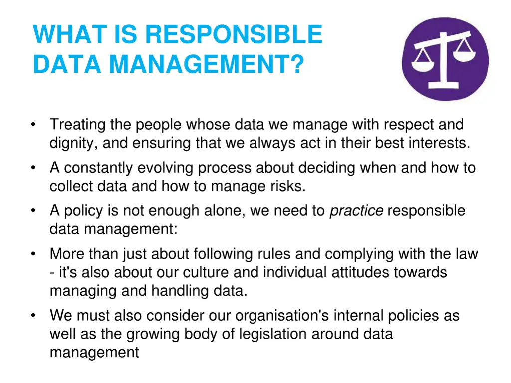 what is responsible data management 1