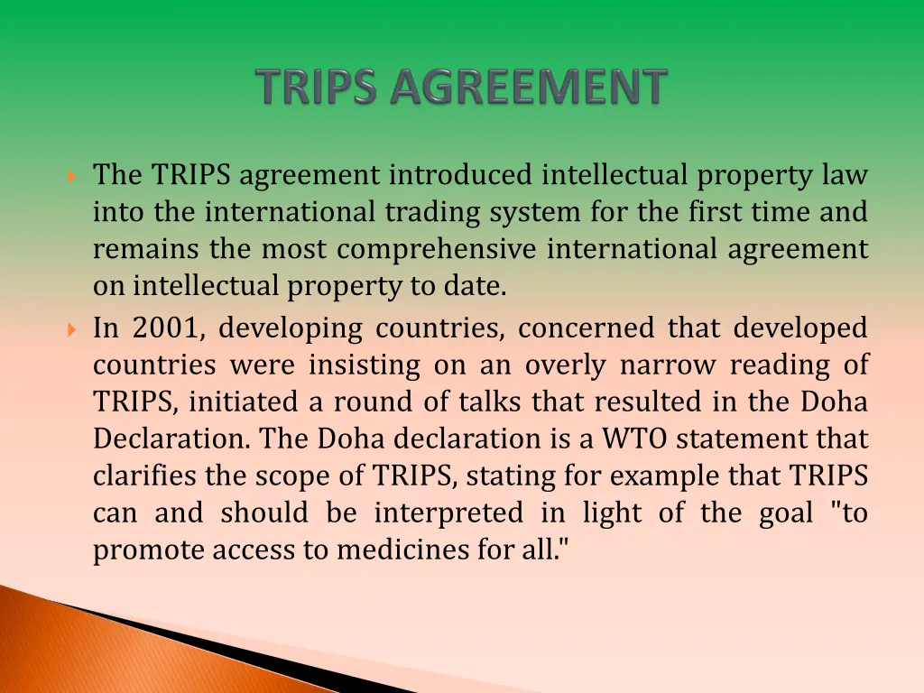 the trips agreement introduced intellectual