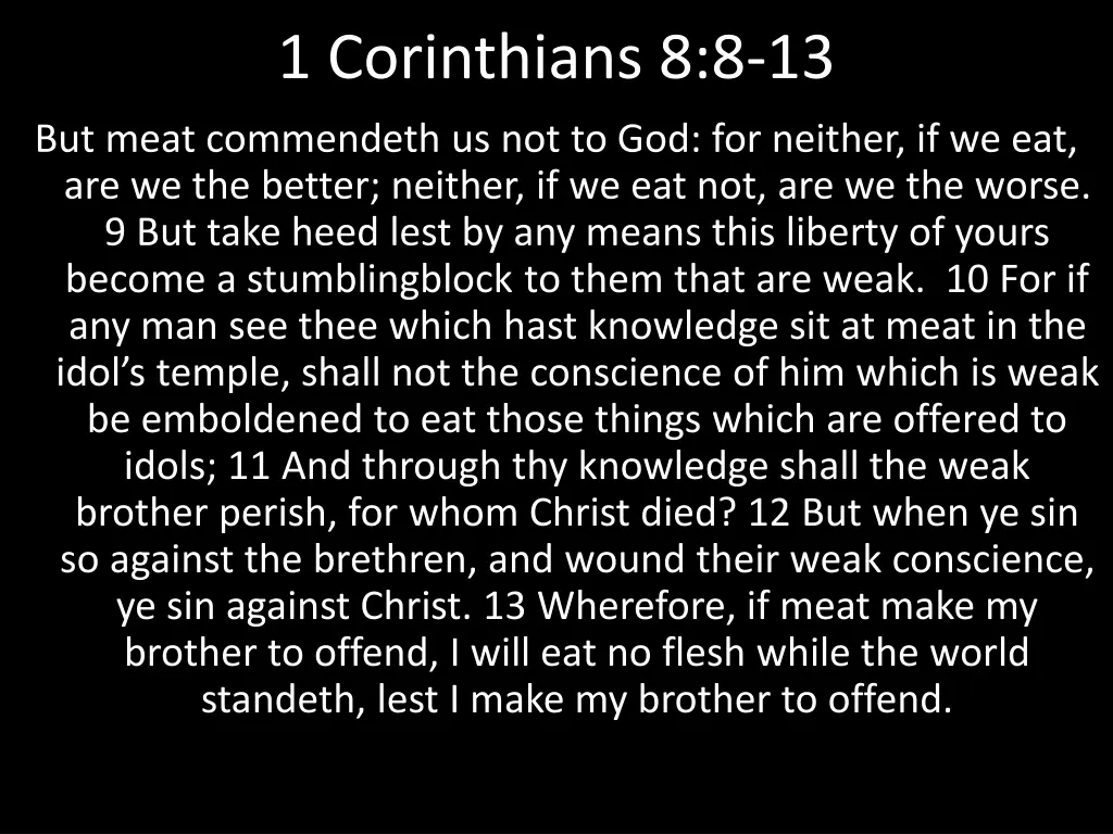 1 corinthians 8 8 13