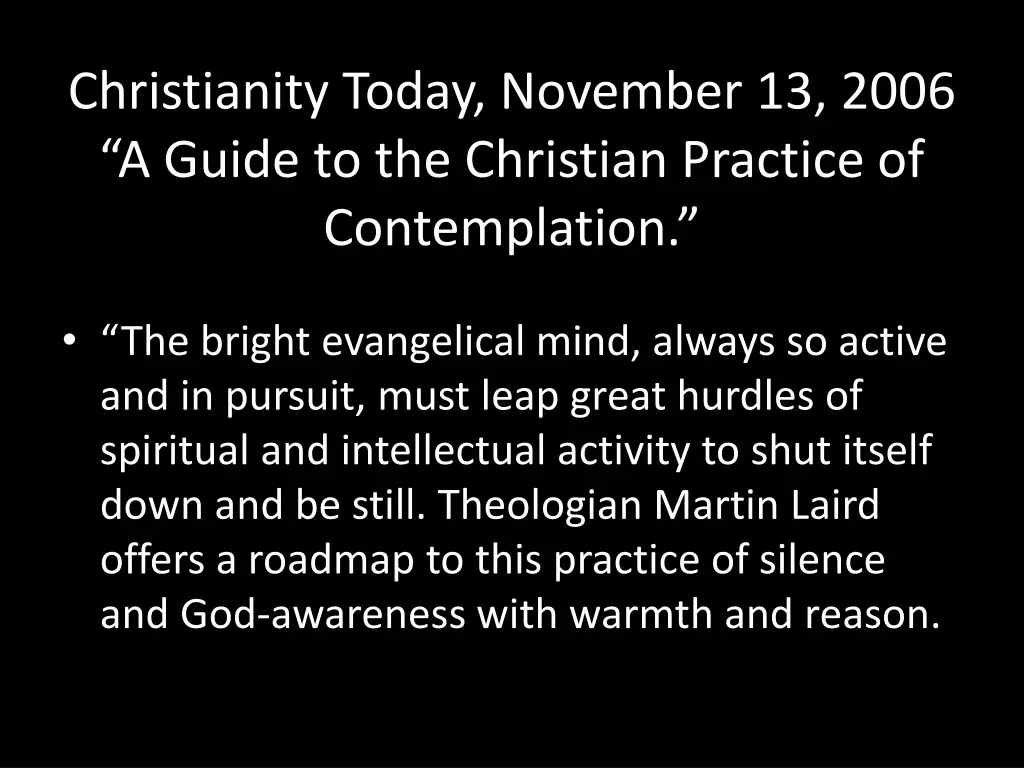 christianity today november 13 2006 a guide