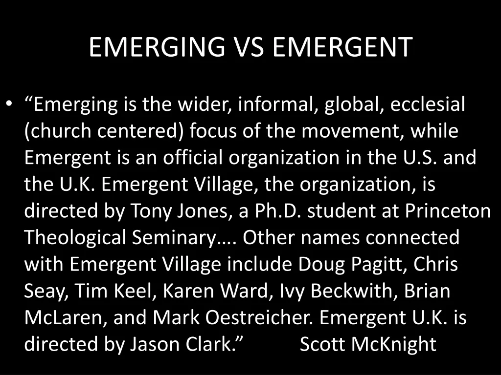 emerging vs emergent