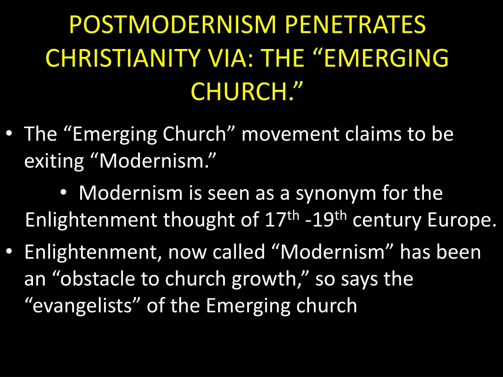 postmodernism penetrates christianity