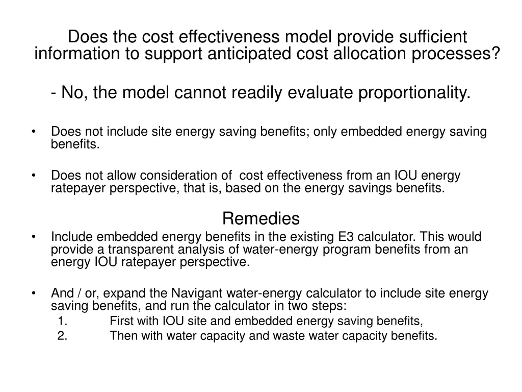 does the cost effectiveness model provide