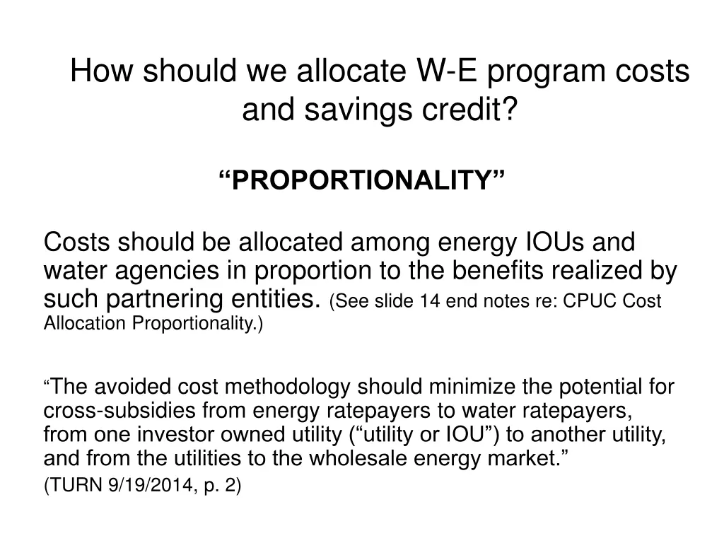 how should we allocate w e program costs