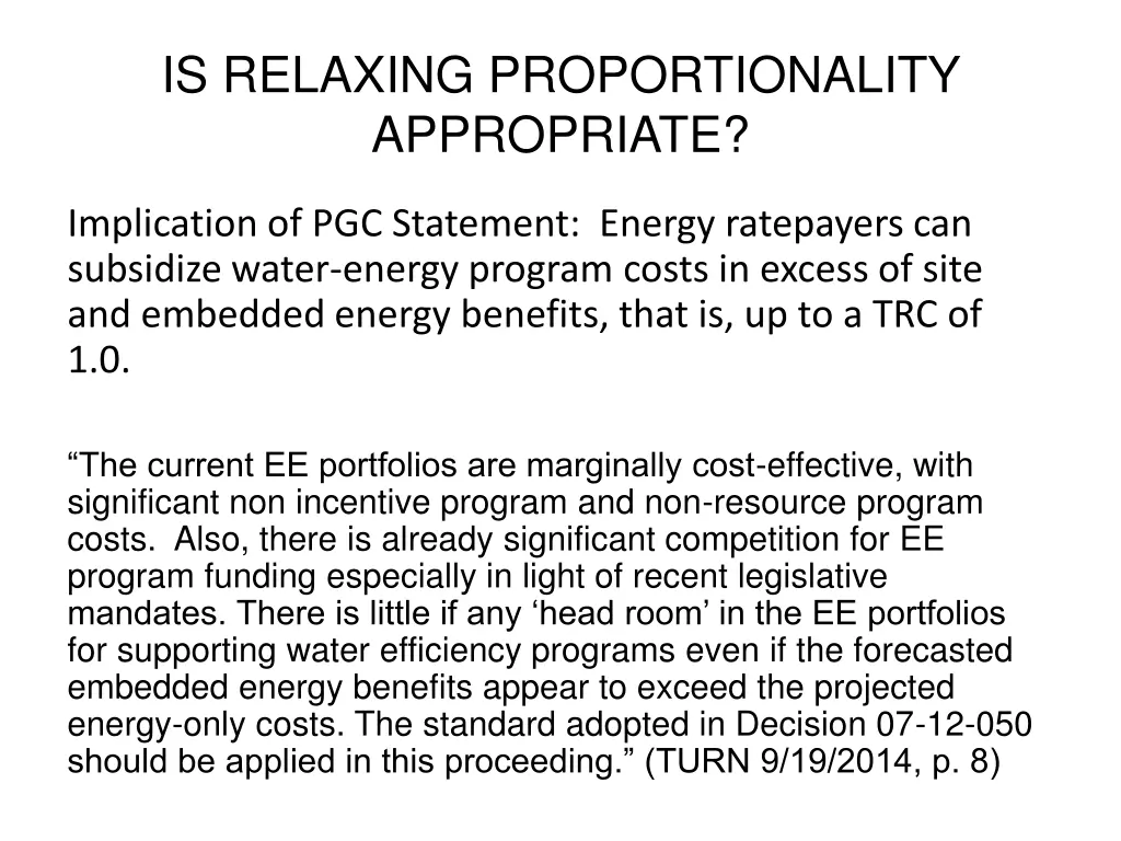 is relaxing proportionality appropriate