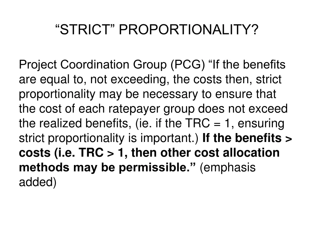 strict proportionality