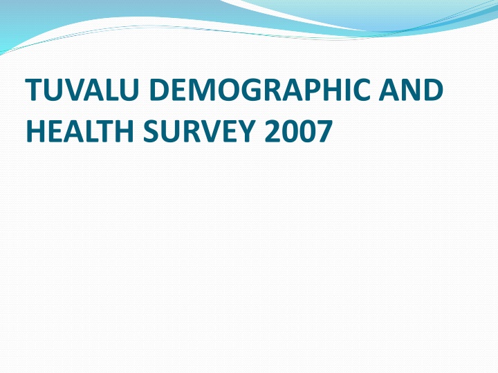 tuvalu demographic and health survey 2007