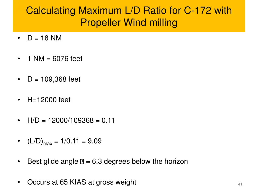 calculating maximum l d ratio for c 172 with