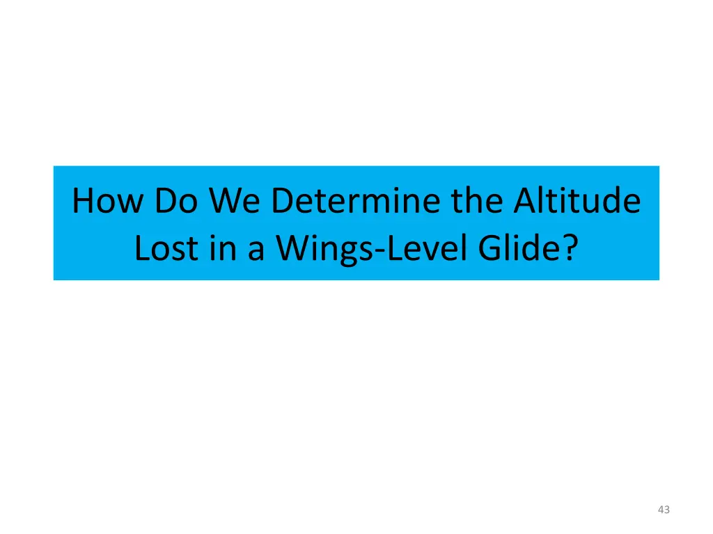 how do we determine the altitude lost in a wings