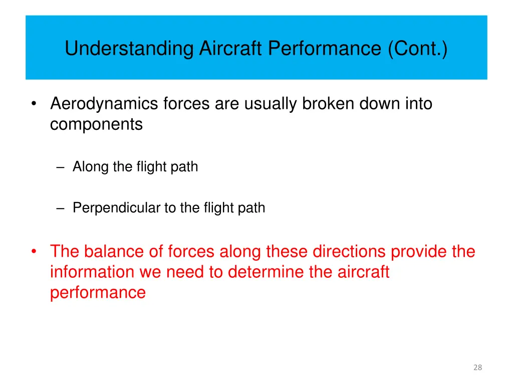 understanding aircraft performance cont