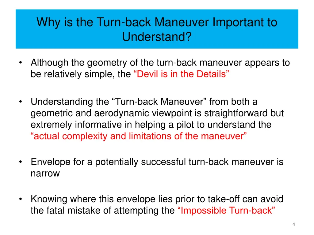 why is the turn back maneuver important