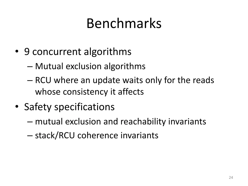 benchmarks