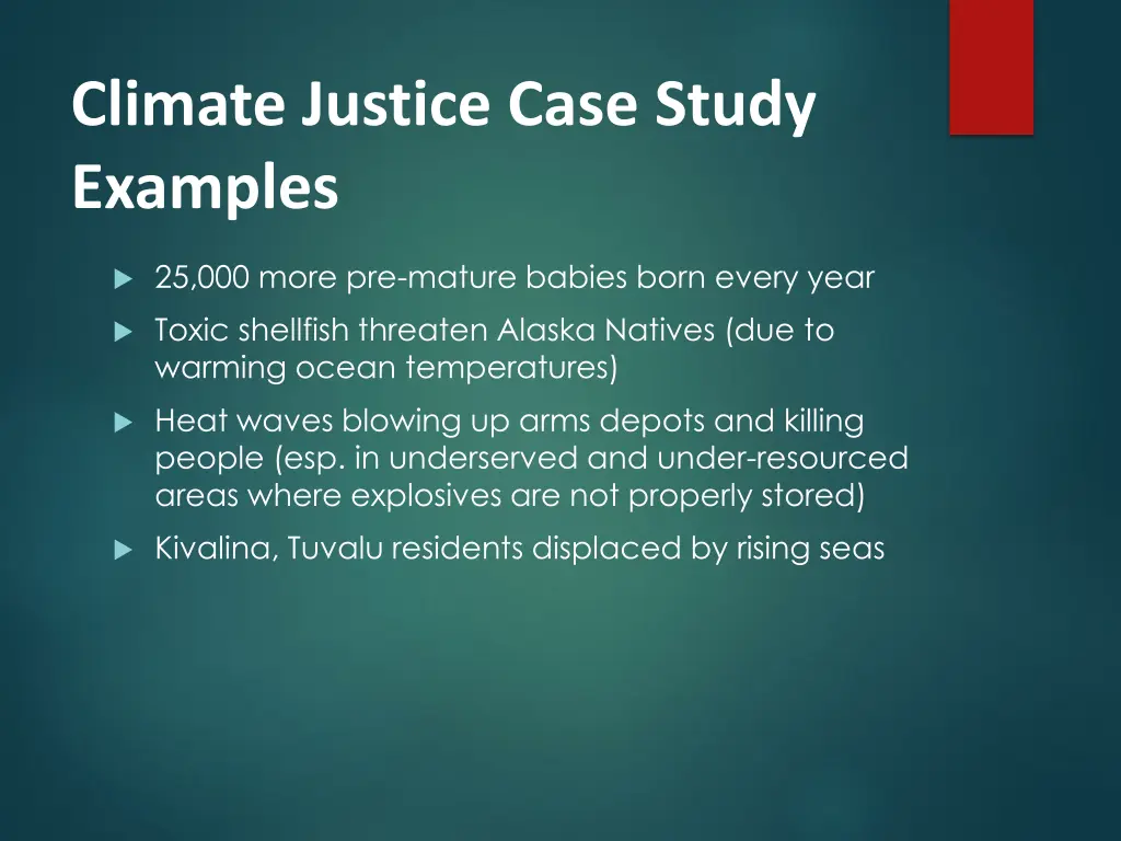 climate justice case study examples