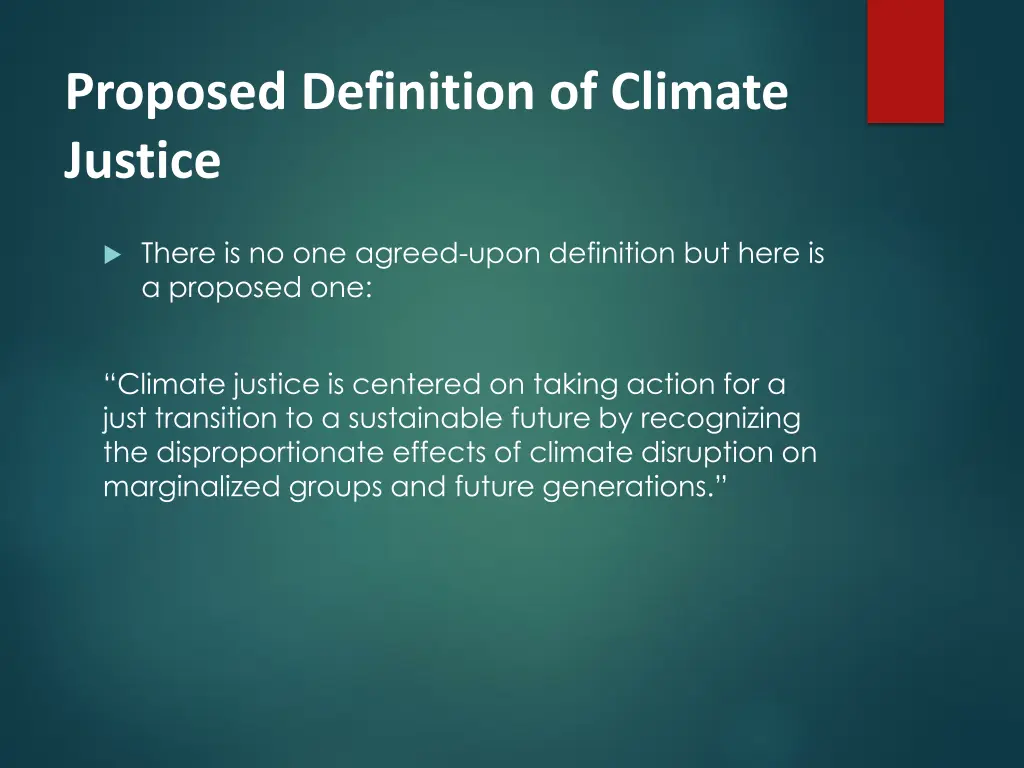 proposed definition of climate justice