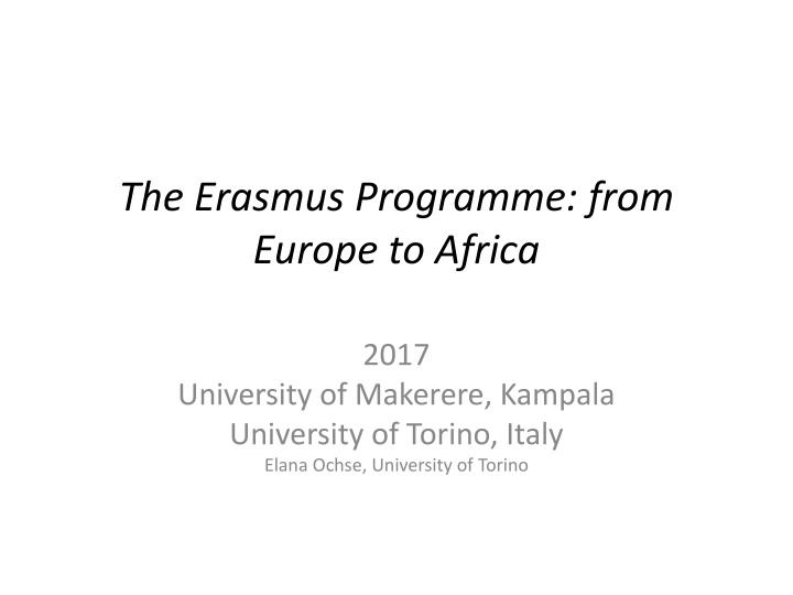 the erasmus programme from europe to africa