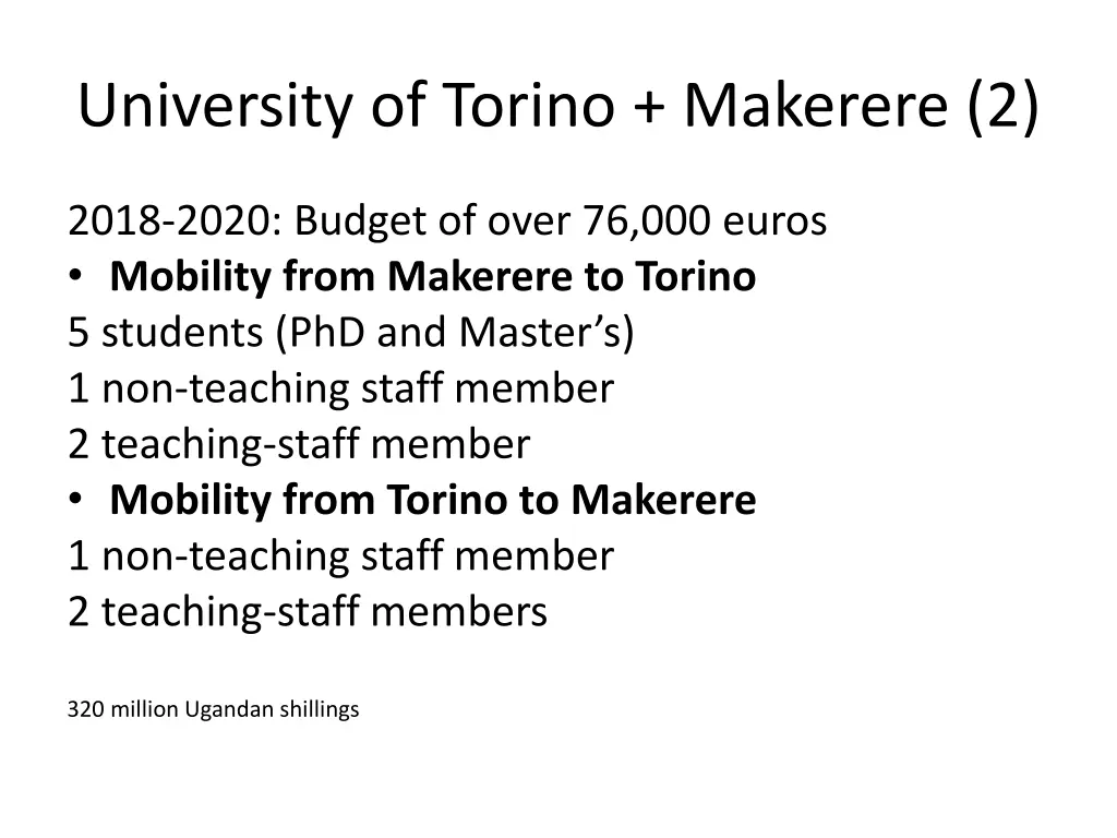 university of torino makerere 2