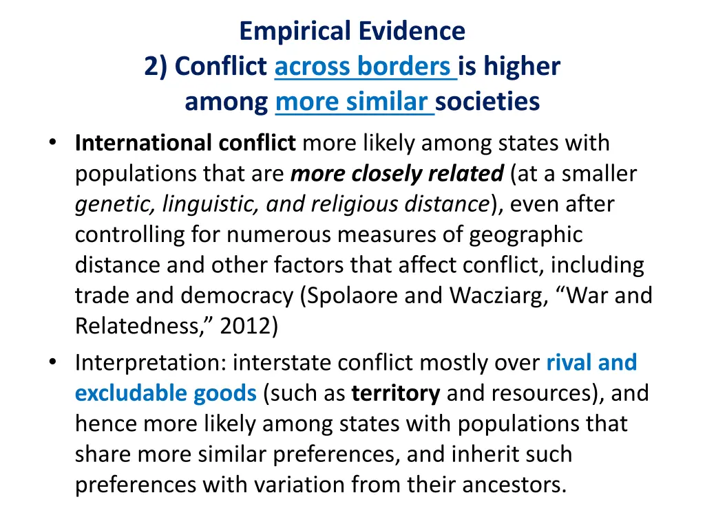 empirical evidence 2 conflict across borders