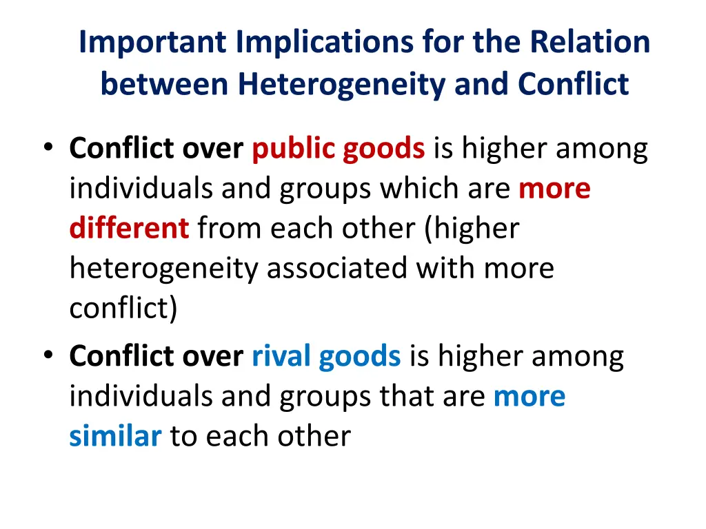 important implications for the relation between