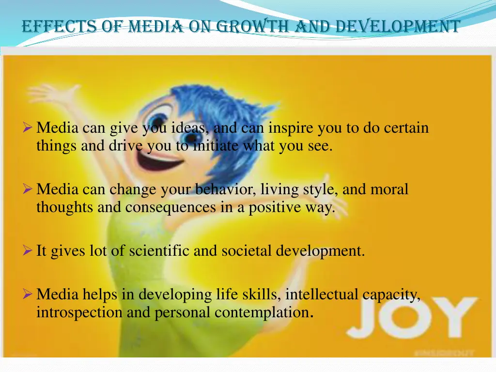 effects of media on growth and development