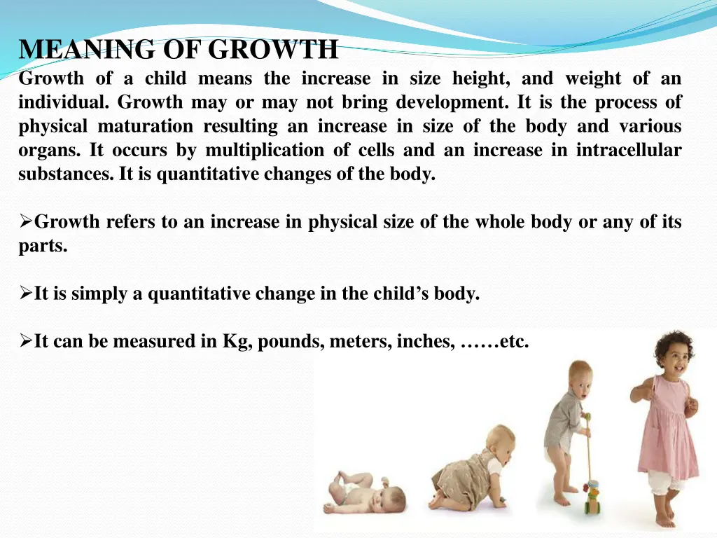 meaning of growth growth of a child means