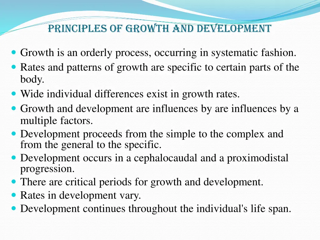 principles of growth and development