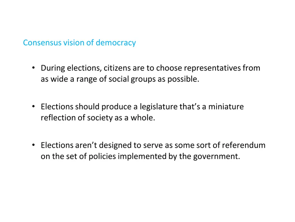 consensus vision of democracy