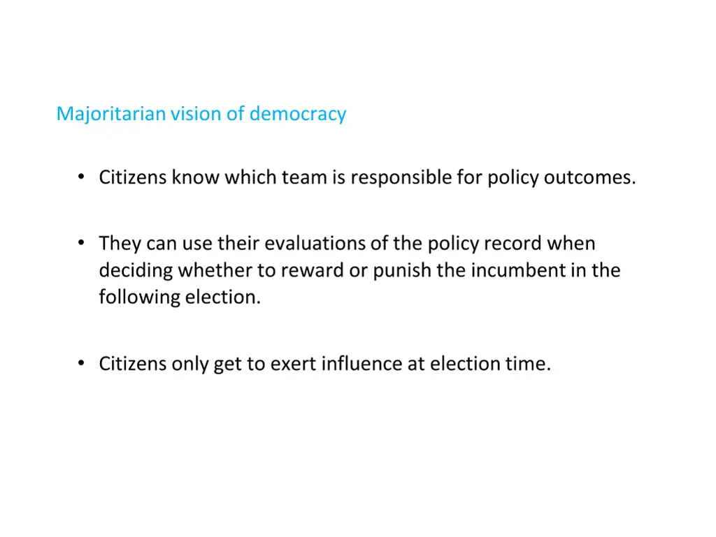 majoritarian vision of democracy 1