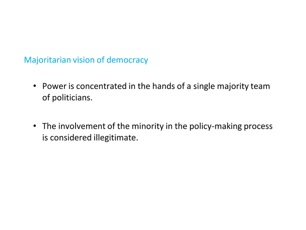 majoritarian vision of democracy 2