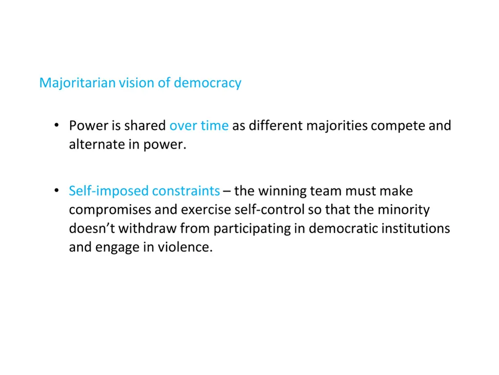 majoritarian vision of democracy 3