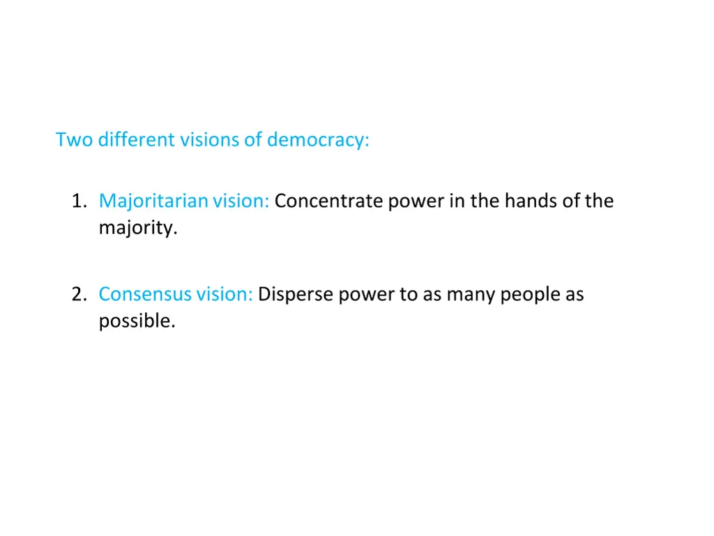 two different visions of democracy