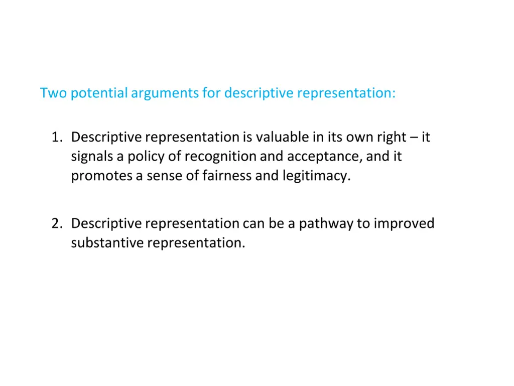 two potential arguments for descriptive