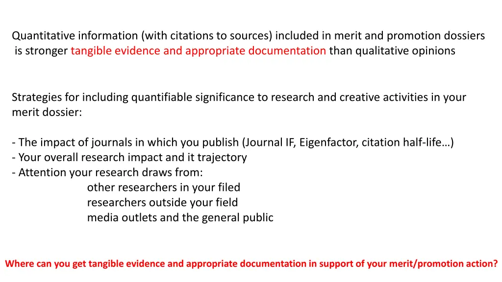 quantitative information with citations