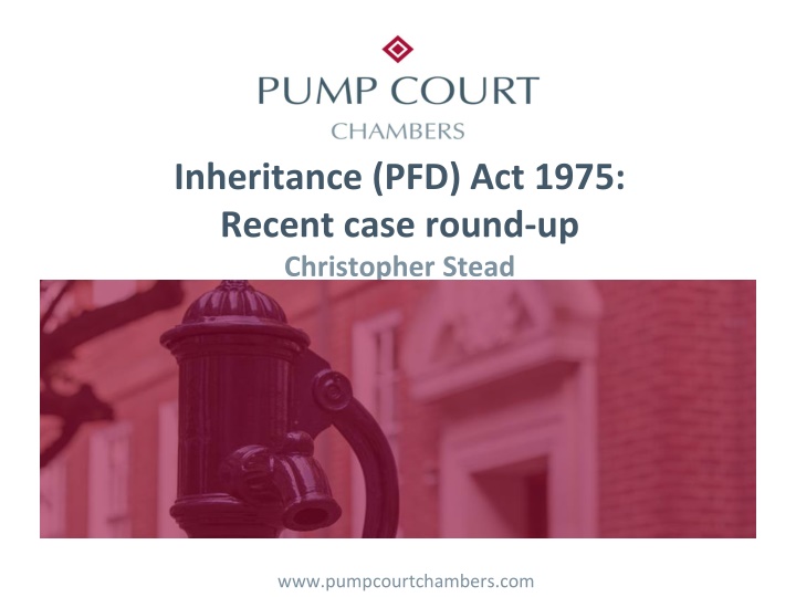 inheritance pfd act 1975 recent case round