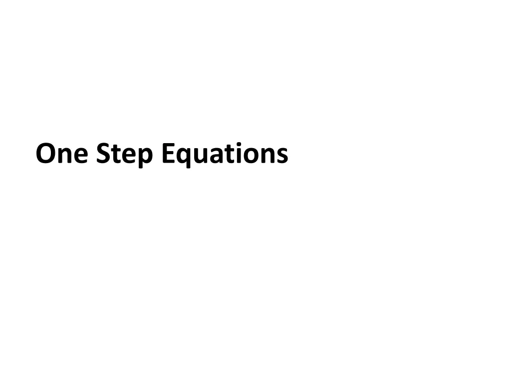 one step equations