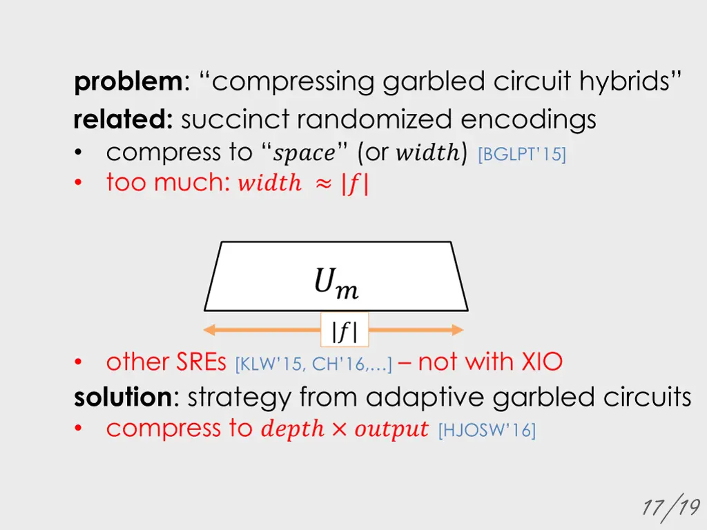 problem compressing garbled circuit hybrids