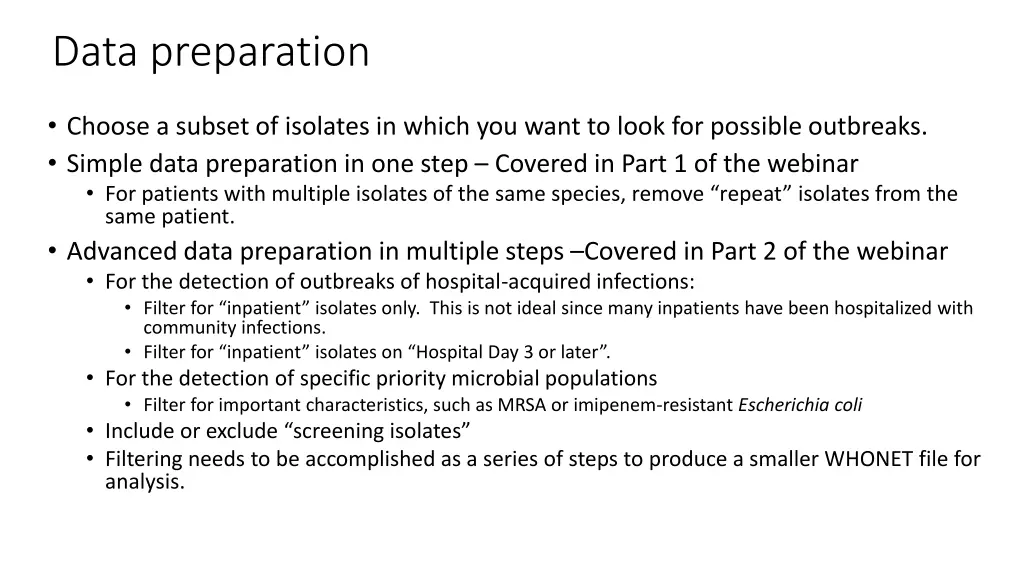 data preparation