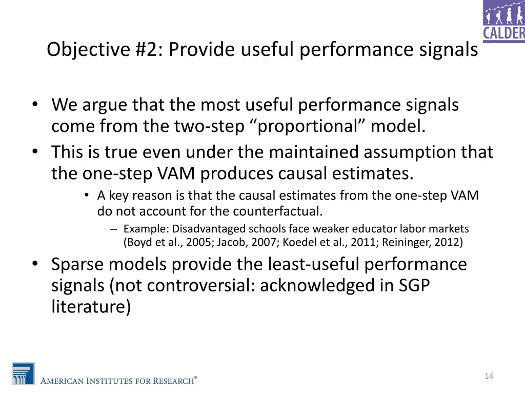 objective 2 provide useful performance signals 1