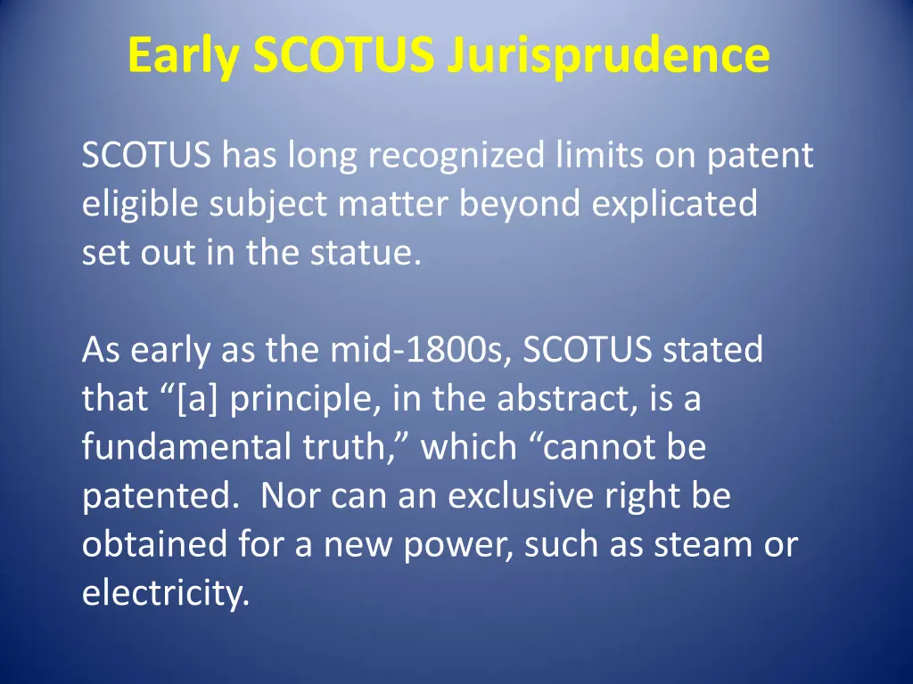 early scotus jurisprudence